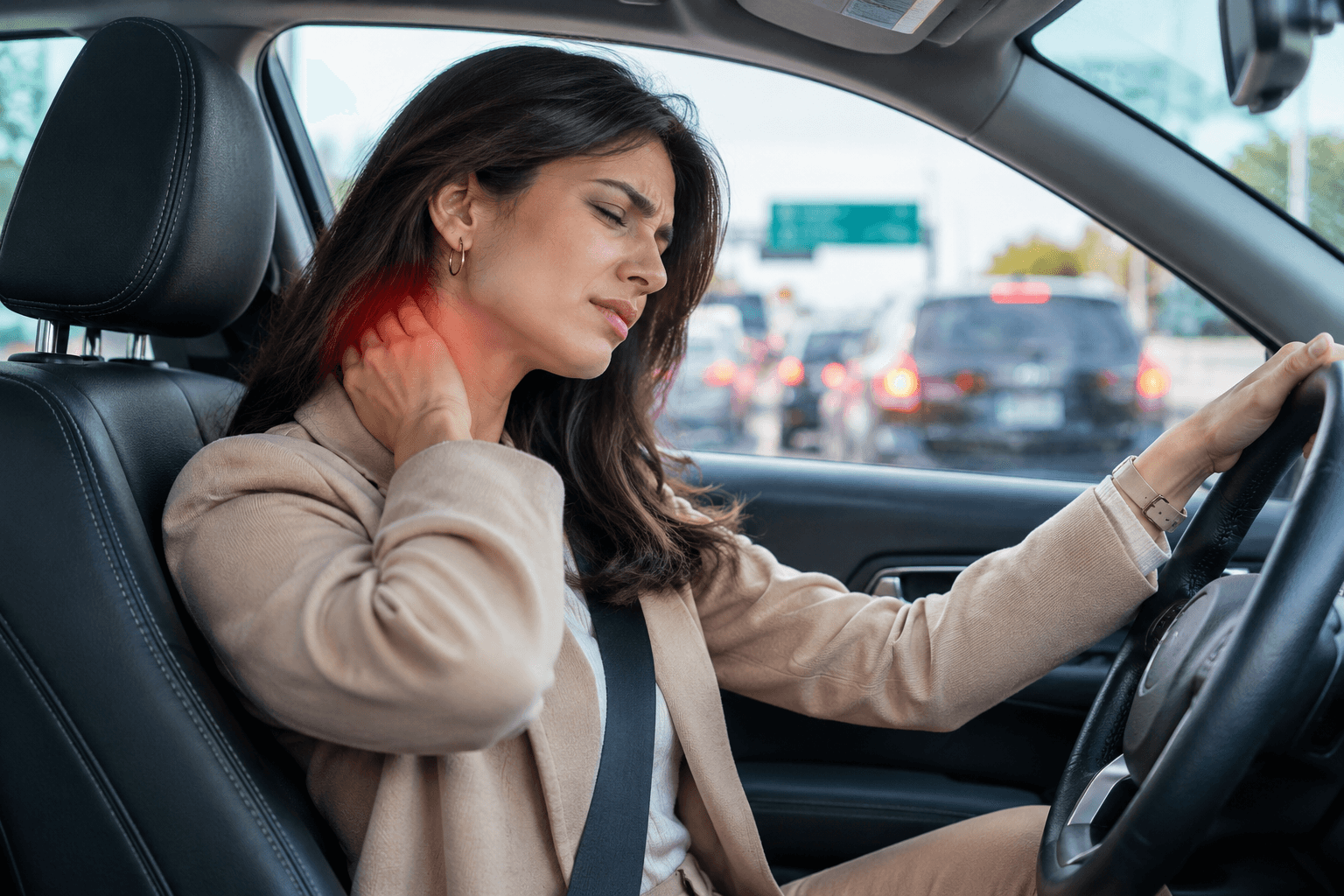 Orland Park commuter with neck pain while driving