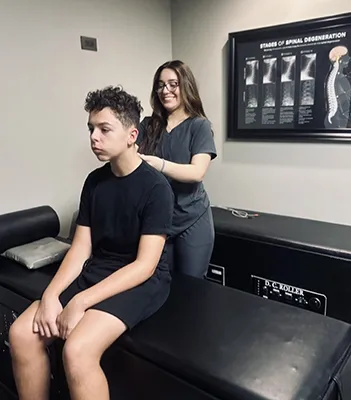 A patient relaxing in a Chiro-Med treatment room