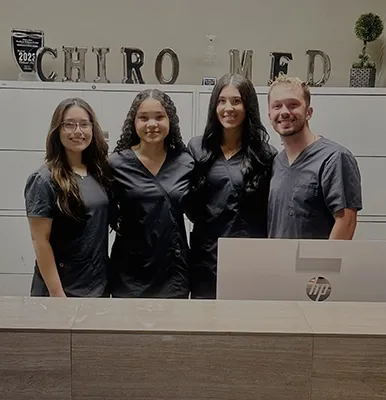 Friendly Chiro-Med staff at the front desk
